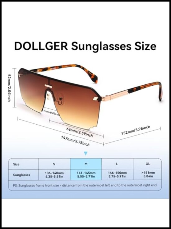 Oversized Polarized Rimless Shield Sunglasses UV400 main image 5